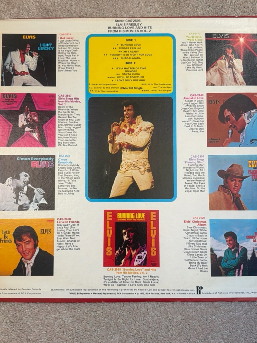 Elvis Burning Love vinyl record